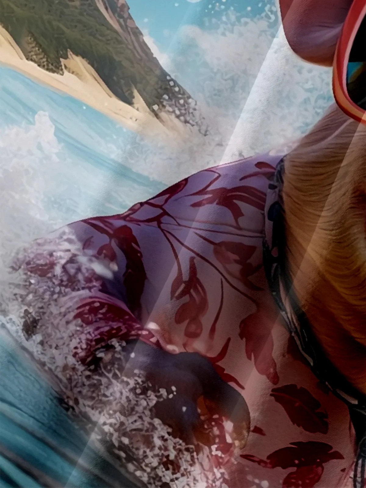 Moisture-Wicking Surf Pig Chest Pocket Hawaiian Shirt