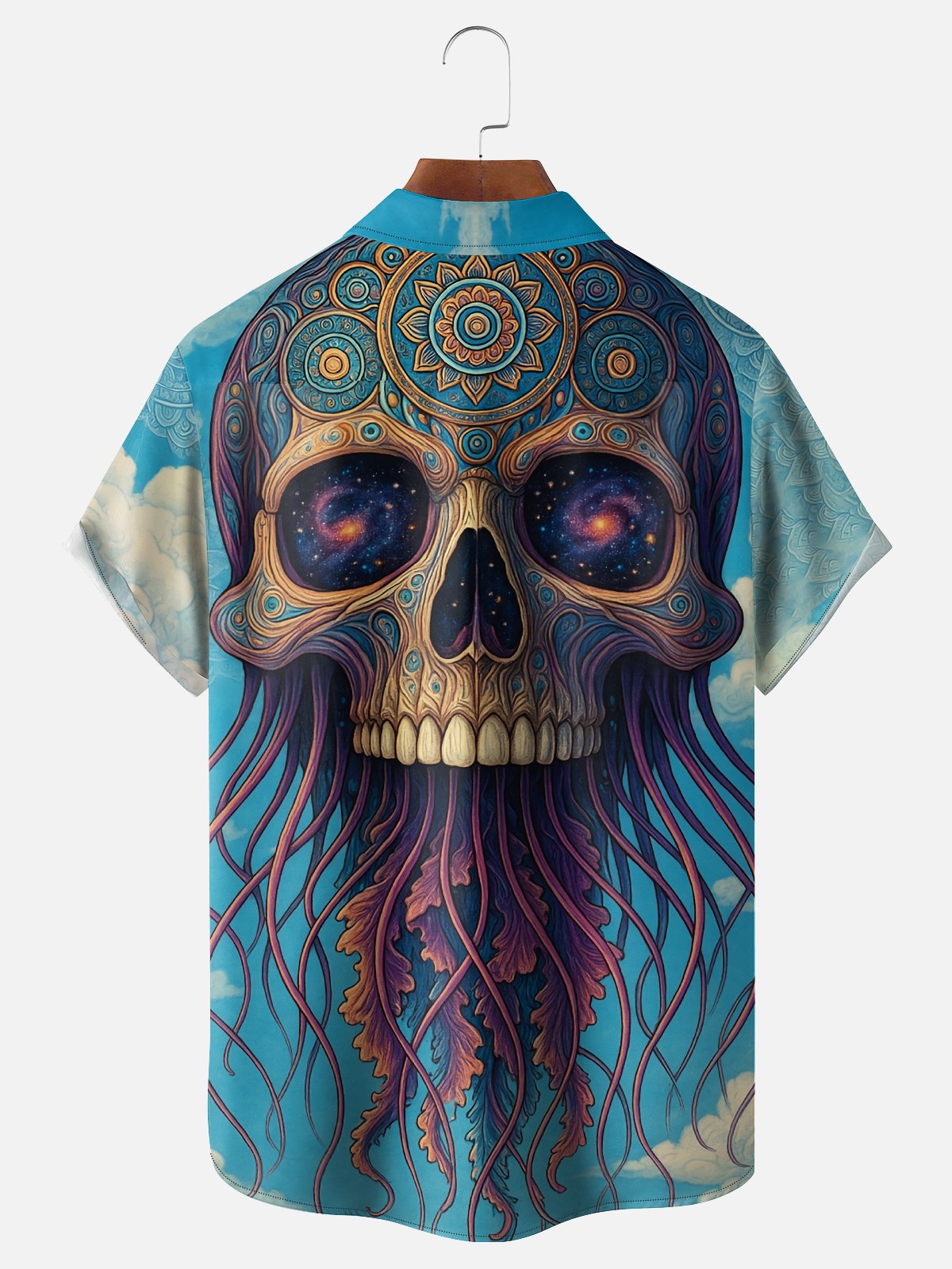 Synthetic Waveforms x Hardaddy Moisture-wicking Crazy Skull Tentacle Chest Pocket Hawaiian Shirt