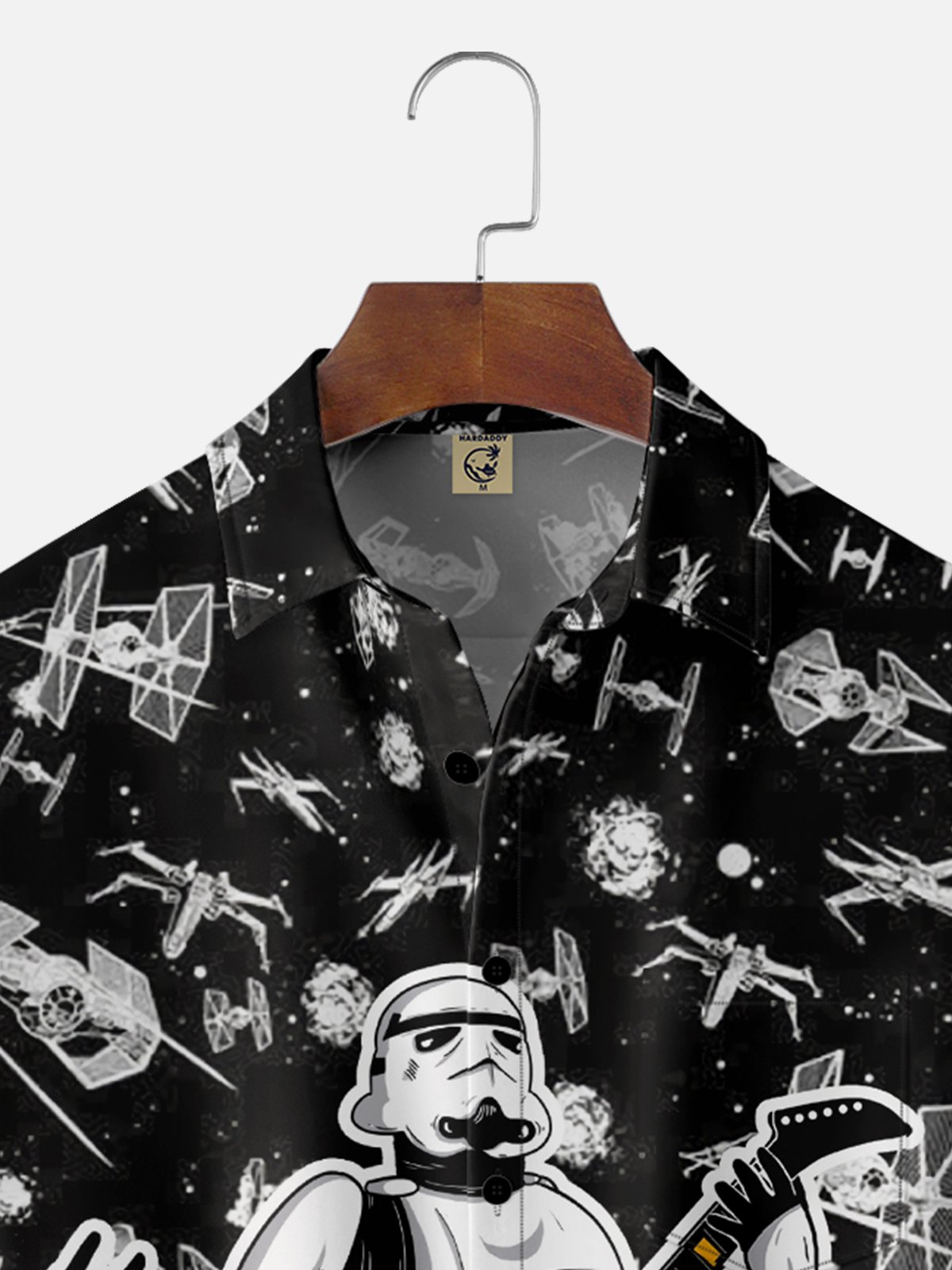 Hardaddy X Contatoeoli Studio Moisture-wicking Star Warrior Playing Guitar Chest Pocket Hawaiian Shirt