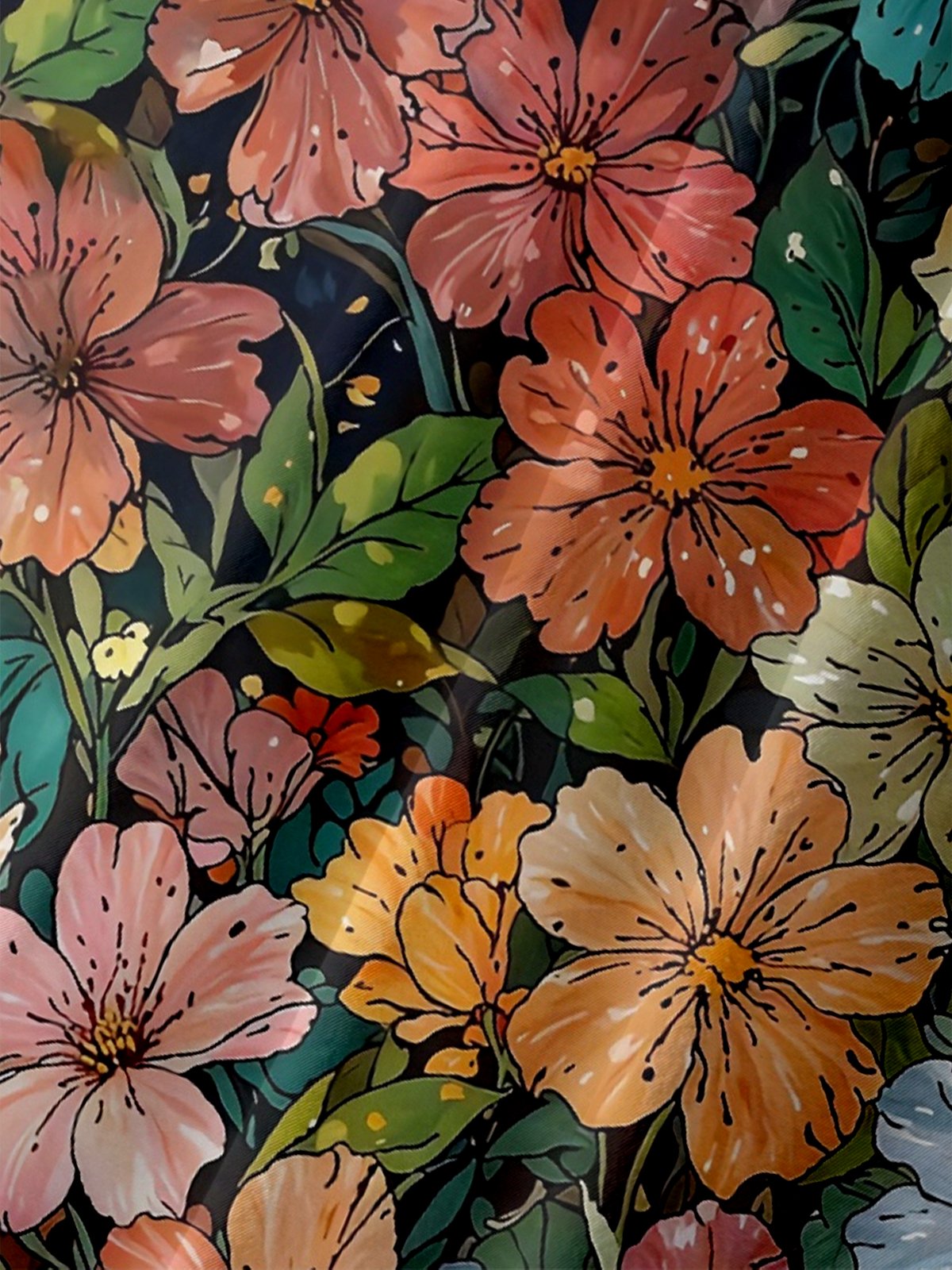 Moisture-wicking Floral Chest Pocket Hawaiian Shirt