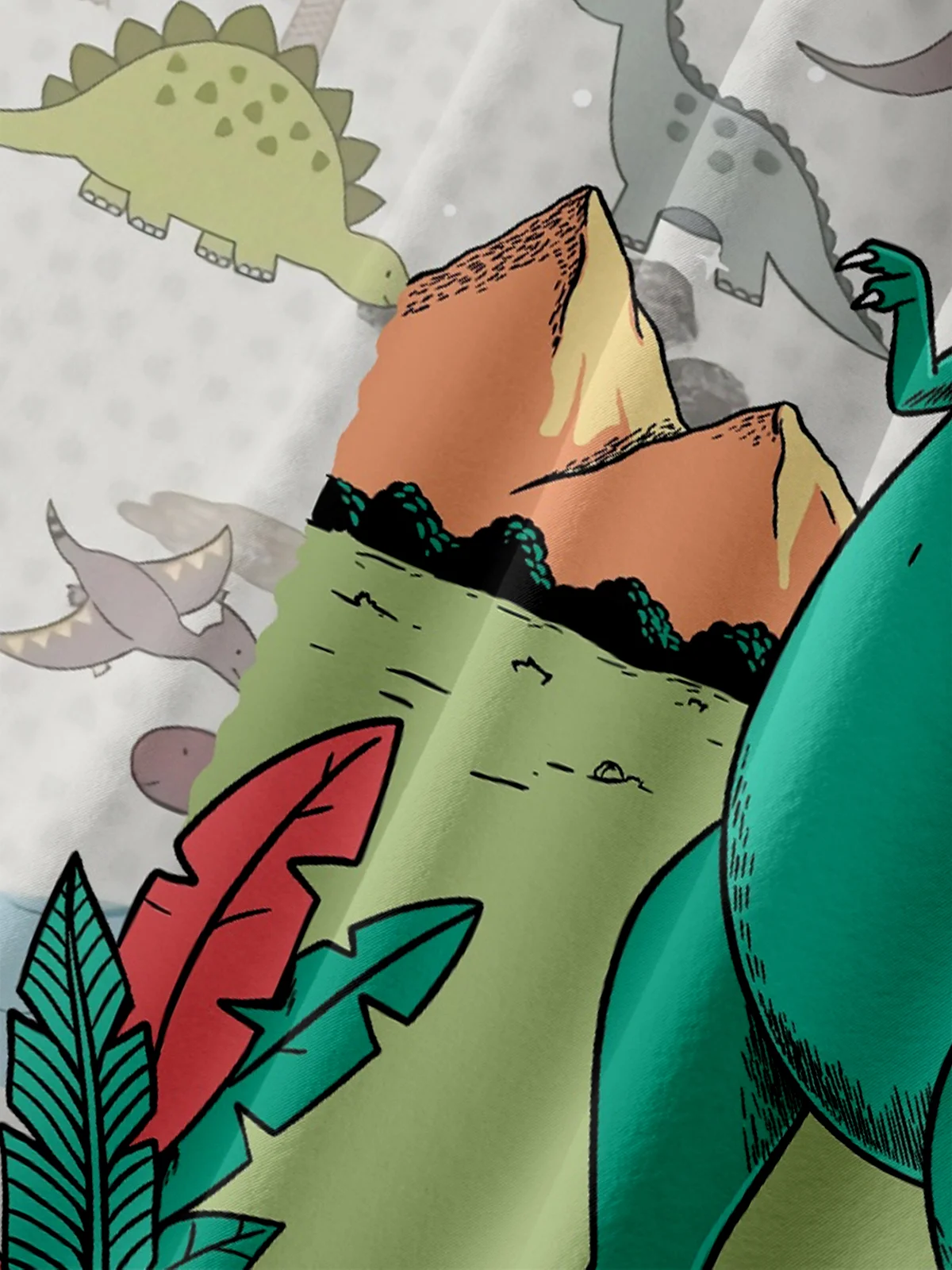 Hardaddy X Coffee Man Moisture-wicking Dinosaur Chest Pocket Hawaiian Shirt