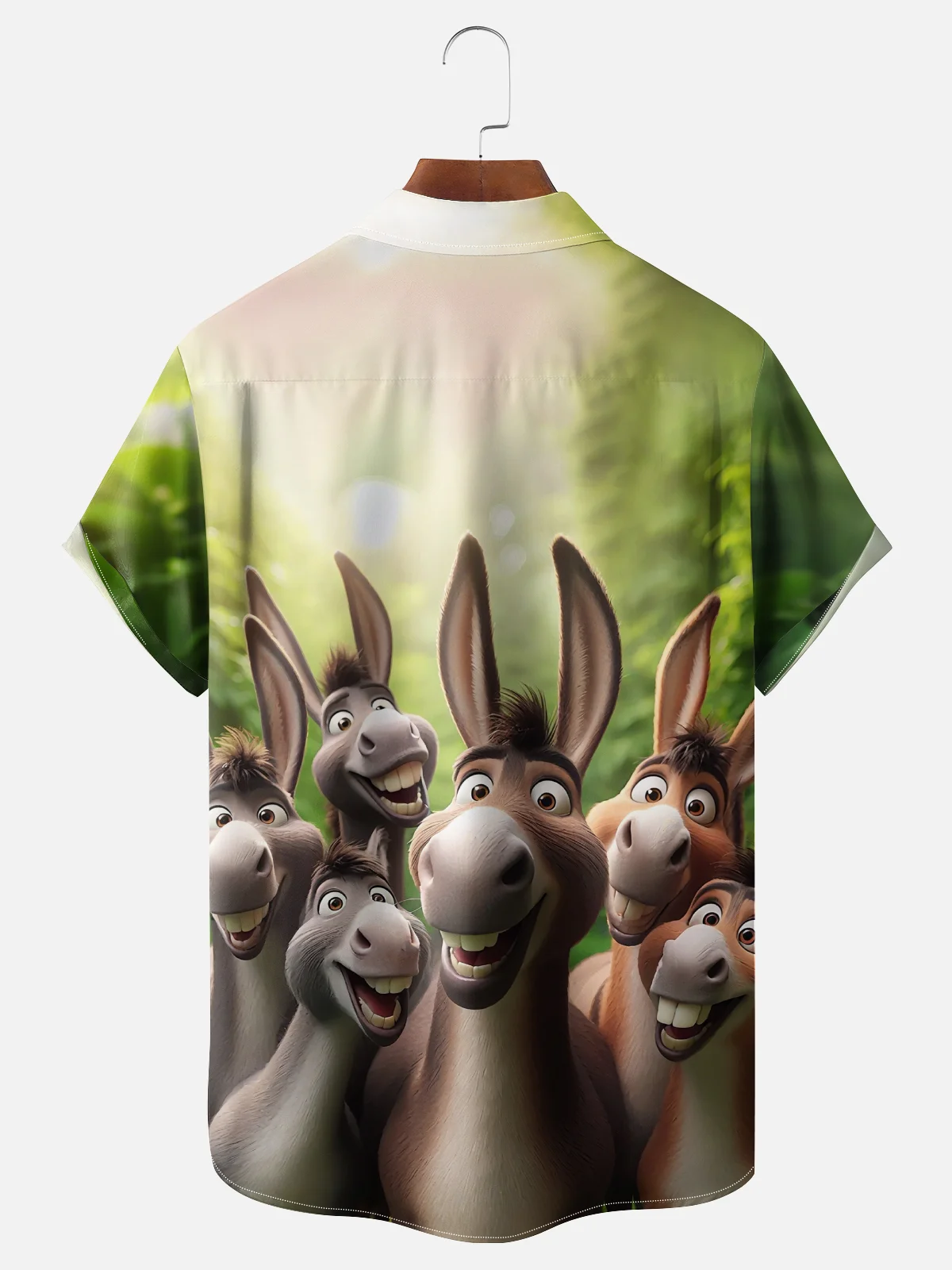 Moisture Wicking Funny Donkey Chest Pocket Hawaiian Shirt