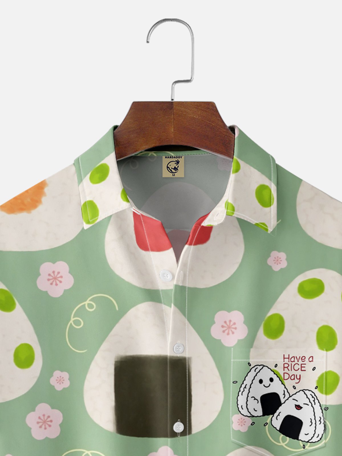 Hardaddy X Kimprut Imut Moisture-wicking Japanese Rice Balls Chest Pocket Resort Shirt