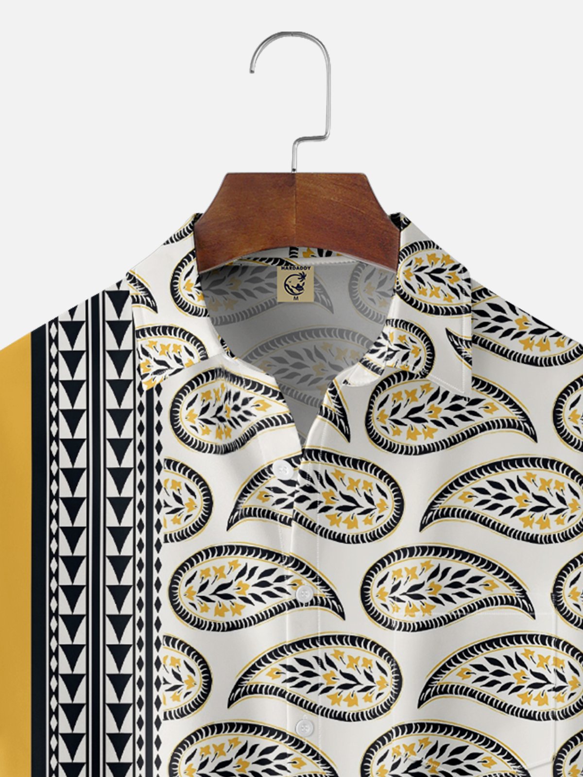 Moisture Wicking Striped Paisley Chest Pocket  Bowling Shirt