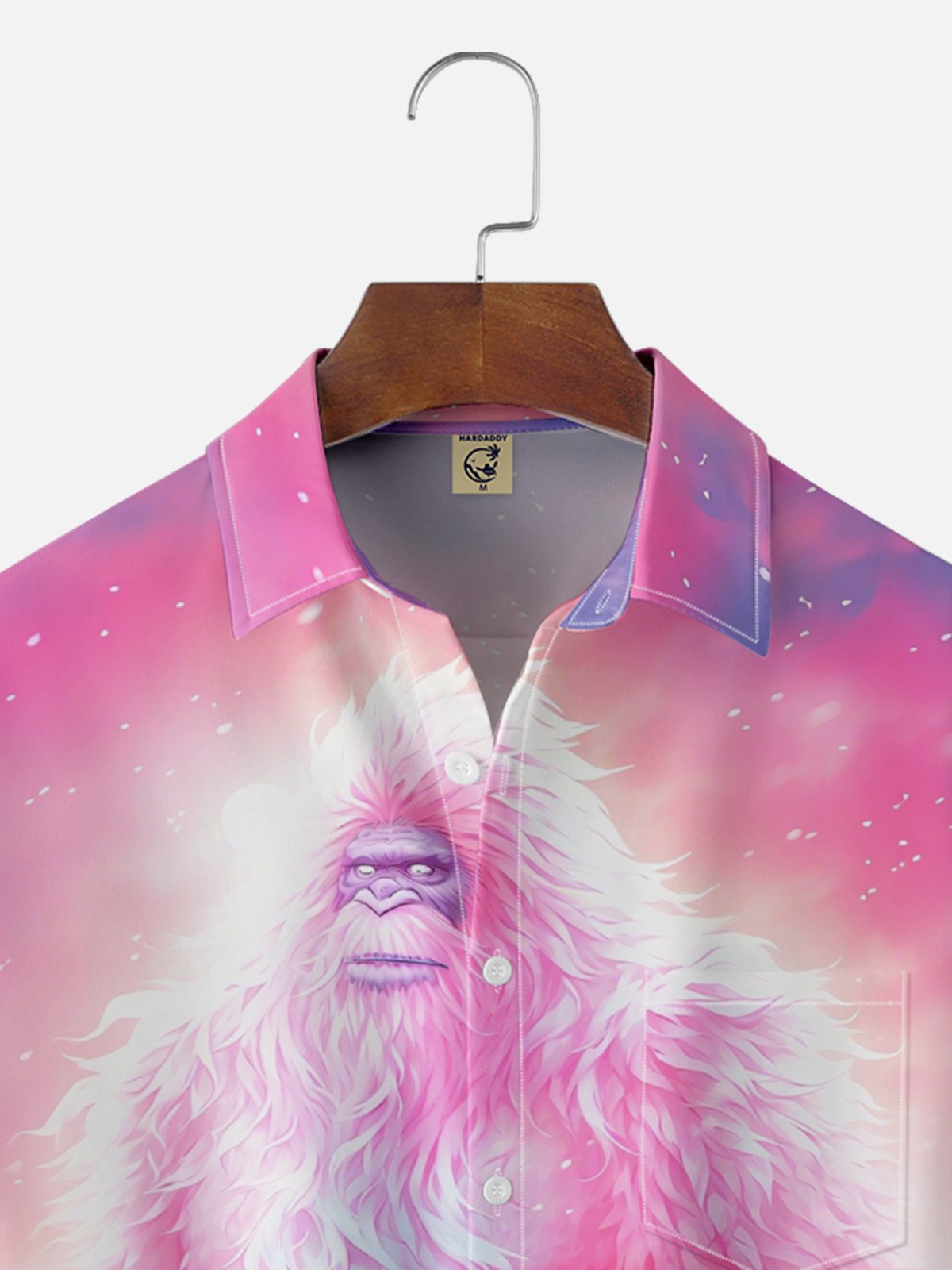 Moisture Wicking Gradient Bigfoot Chest Pocket Hawaiian Shirt