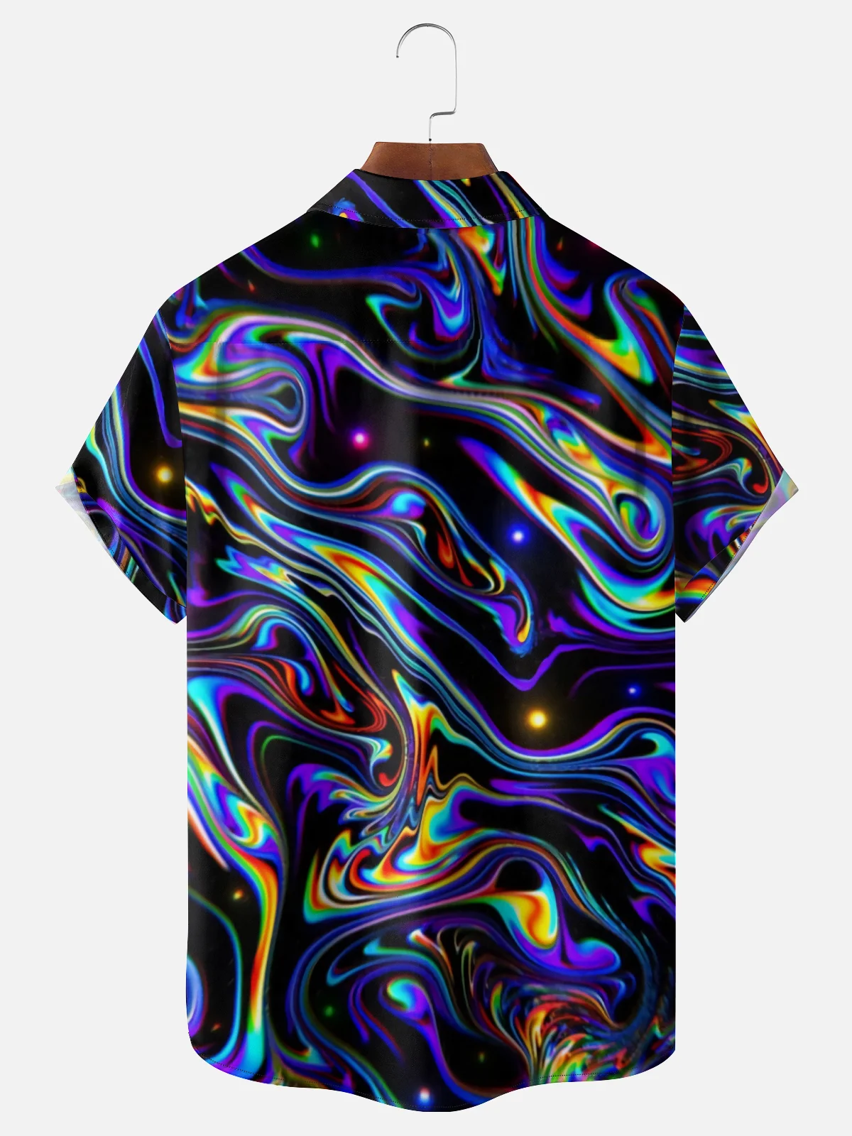 Moisture-wicking Gradient Color Chest Pocket Casual Shirt