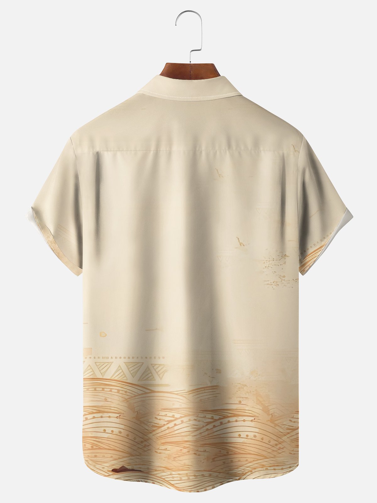Moisture-wicking Tiki Coconut Tree Chest Pocket Bowling Shirt