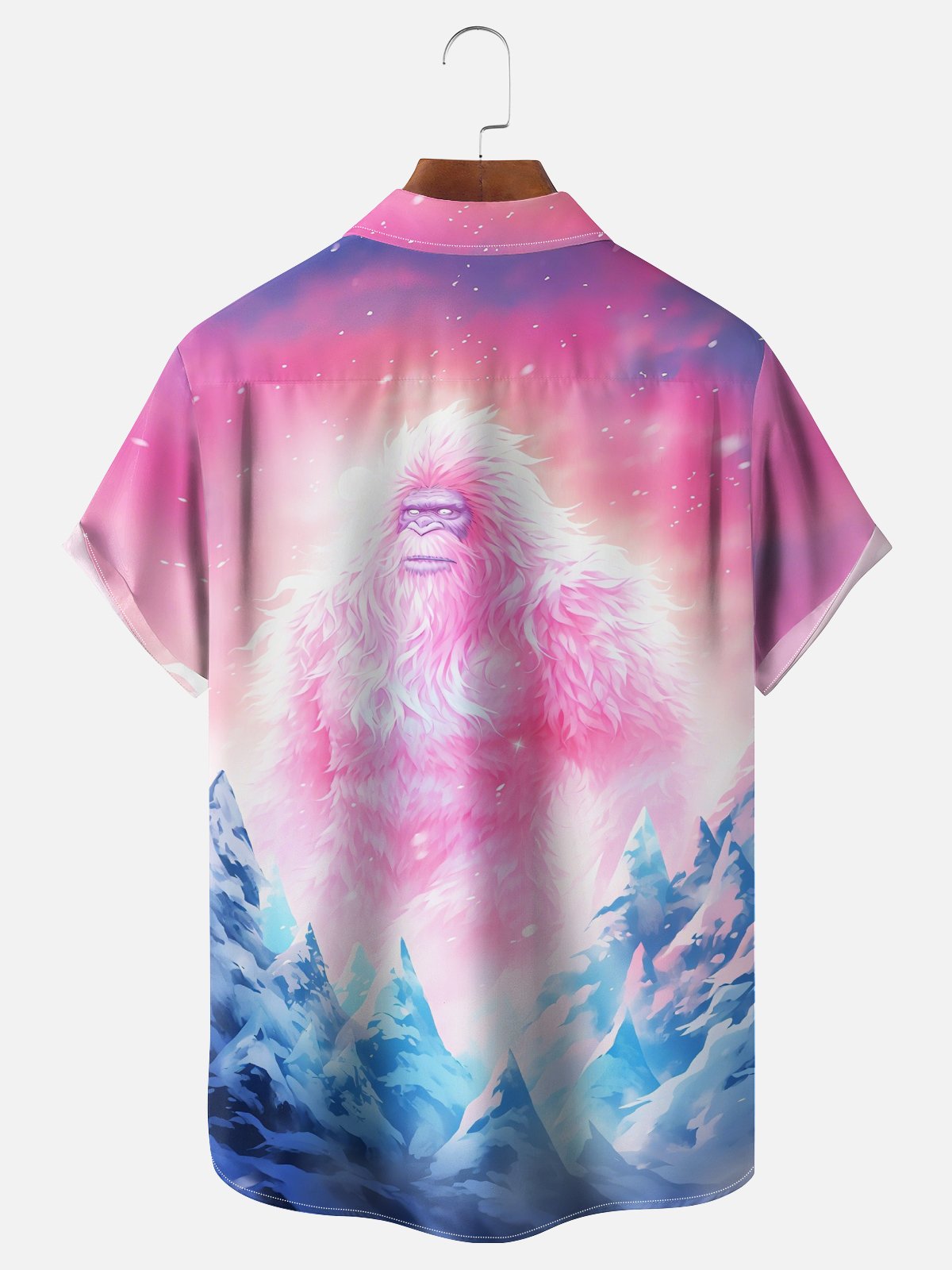 Moisture Wicking Gradient Bigfoot Chest Pocket Hawaiian Shirt