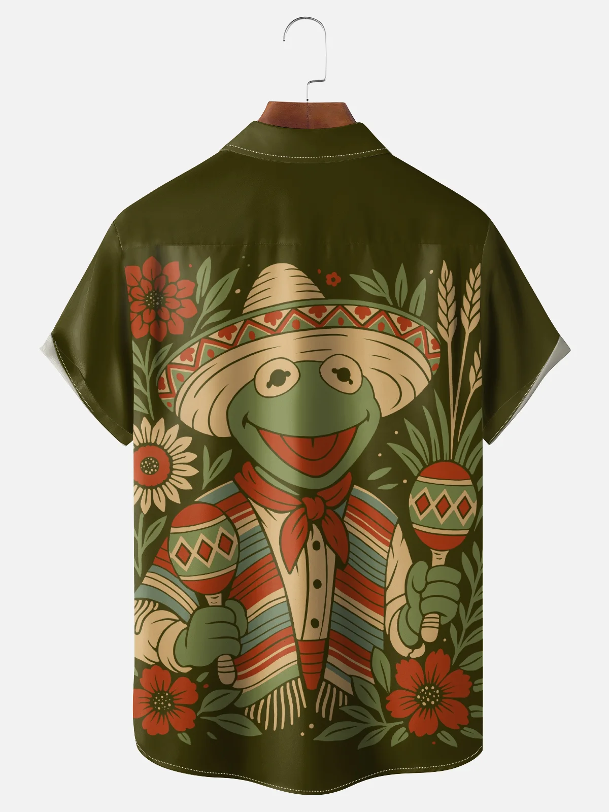 Hardaddy X Contatoeoli Studio Moisture-wicking Mexican Frog Chest Pocket Hawaiian Shirt