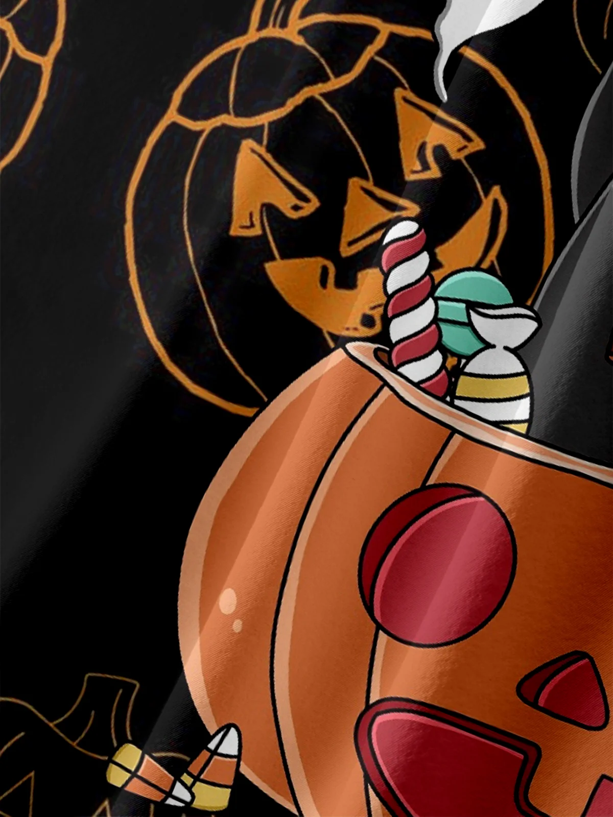 Hardaddy X Kimprut Imut Moisture-wicking Halloween Cat Ghost Chest Pocket Hawaiian Shirt