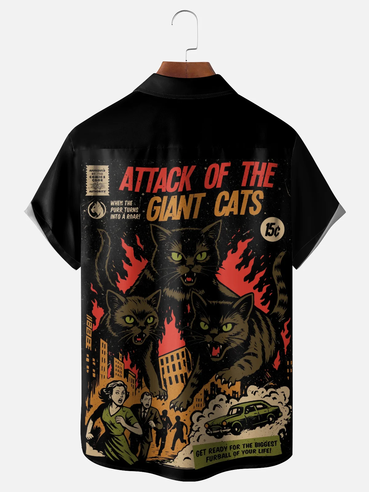 Hardaddy X Contatoeoli Studio Moisture-wicking Giant Cats Chest Pocket Hawaiian Shirt