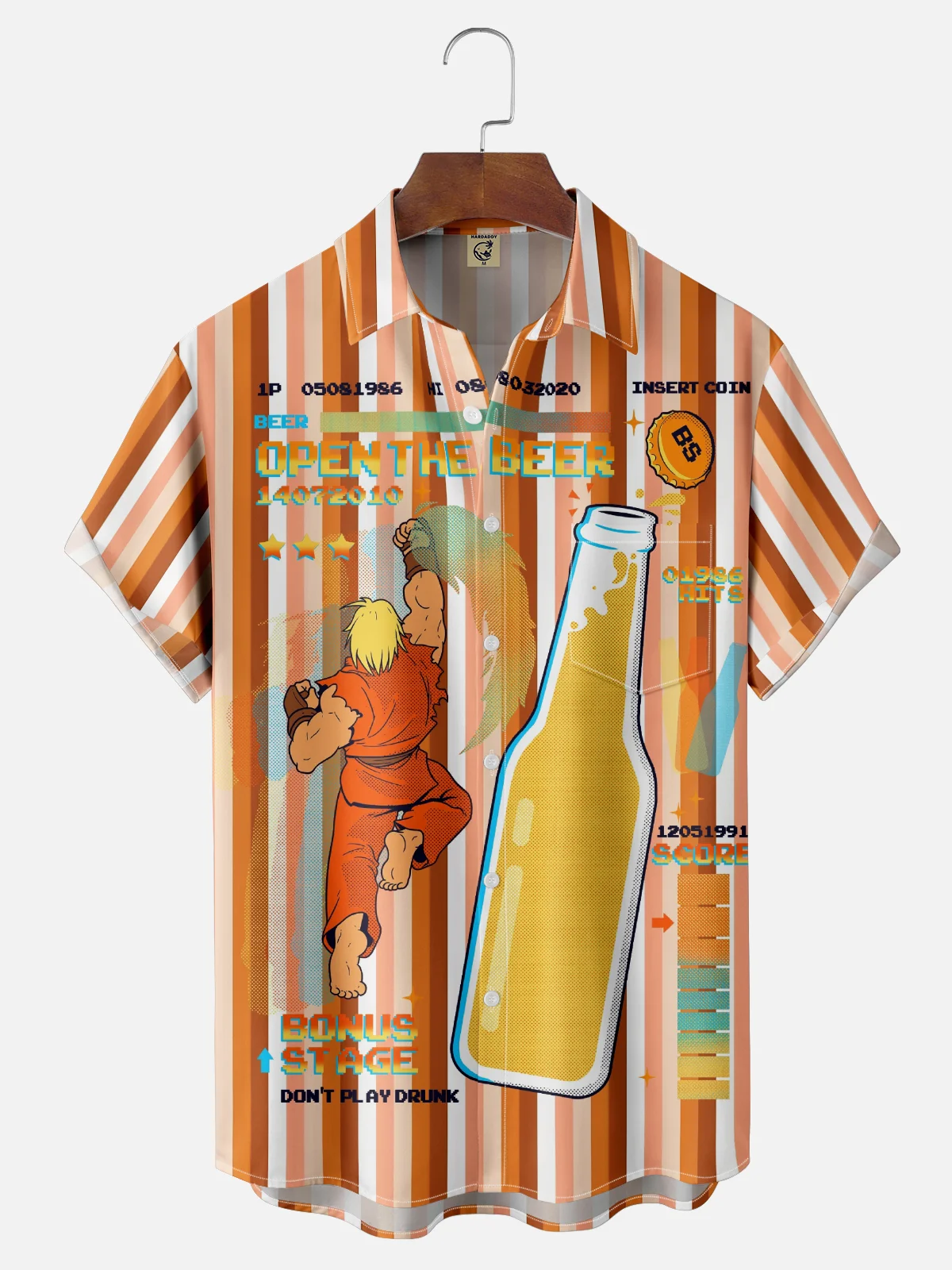 Hardaddy X Contatoeoli Studio Moisture Wicking Line Drawing Chest Pocket Hawaiian Shirt