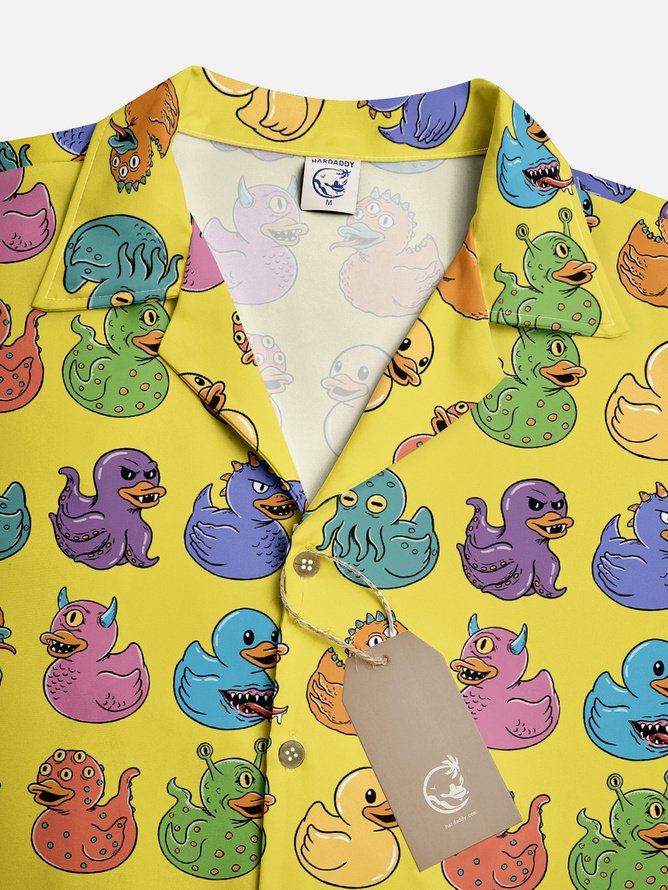 Hardaddy X Coffee Man Tall Size Moisture-wicking Ducks Aloha Camp Shirt