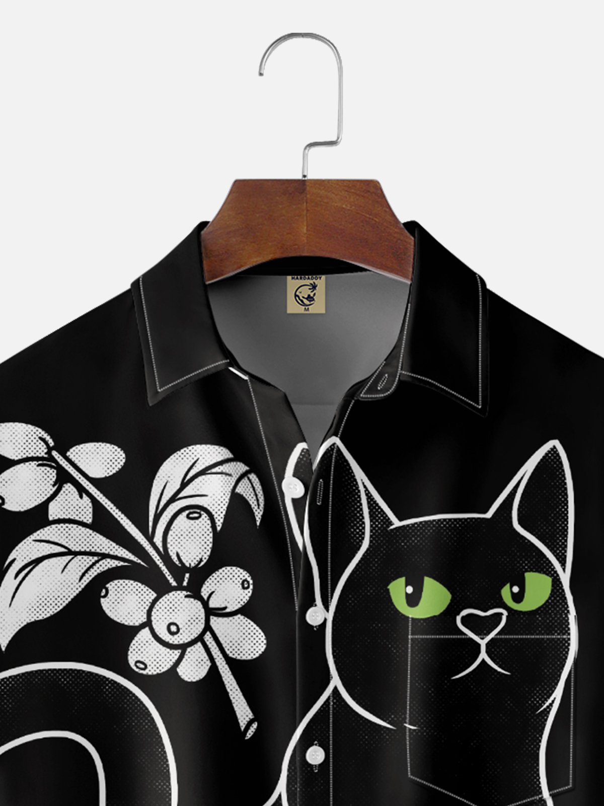Hardaddy X Coffee Man Moisture Wicking Cat Chest Pocket Hawaiian Shirt