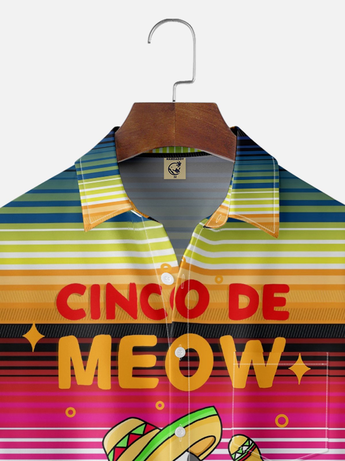 Hardaddy X Kimprut Imut Moisture-wicking Cinco de Mayo Cat Taco Chest Pocket Hawaiian Shirt