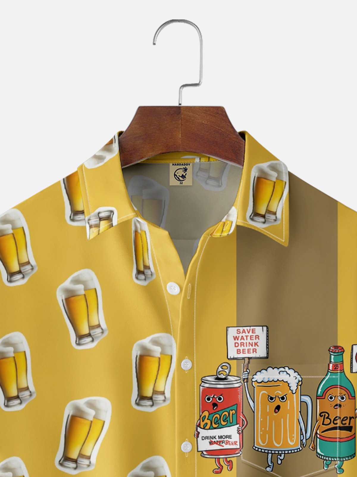 Hardaddy X Coffee Man Moisture Wicking Beer Chest Pocket Hawaiian Shirt