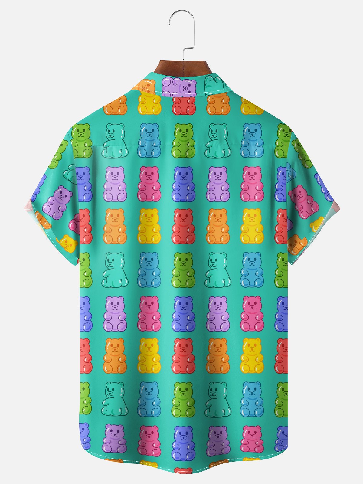 Hardaddy x Coffee Man Moisture Wicking Gummy Bears Chest Pocket Hawaiian Shirt