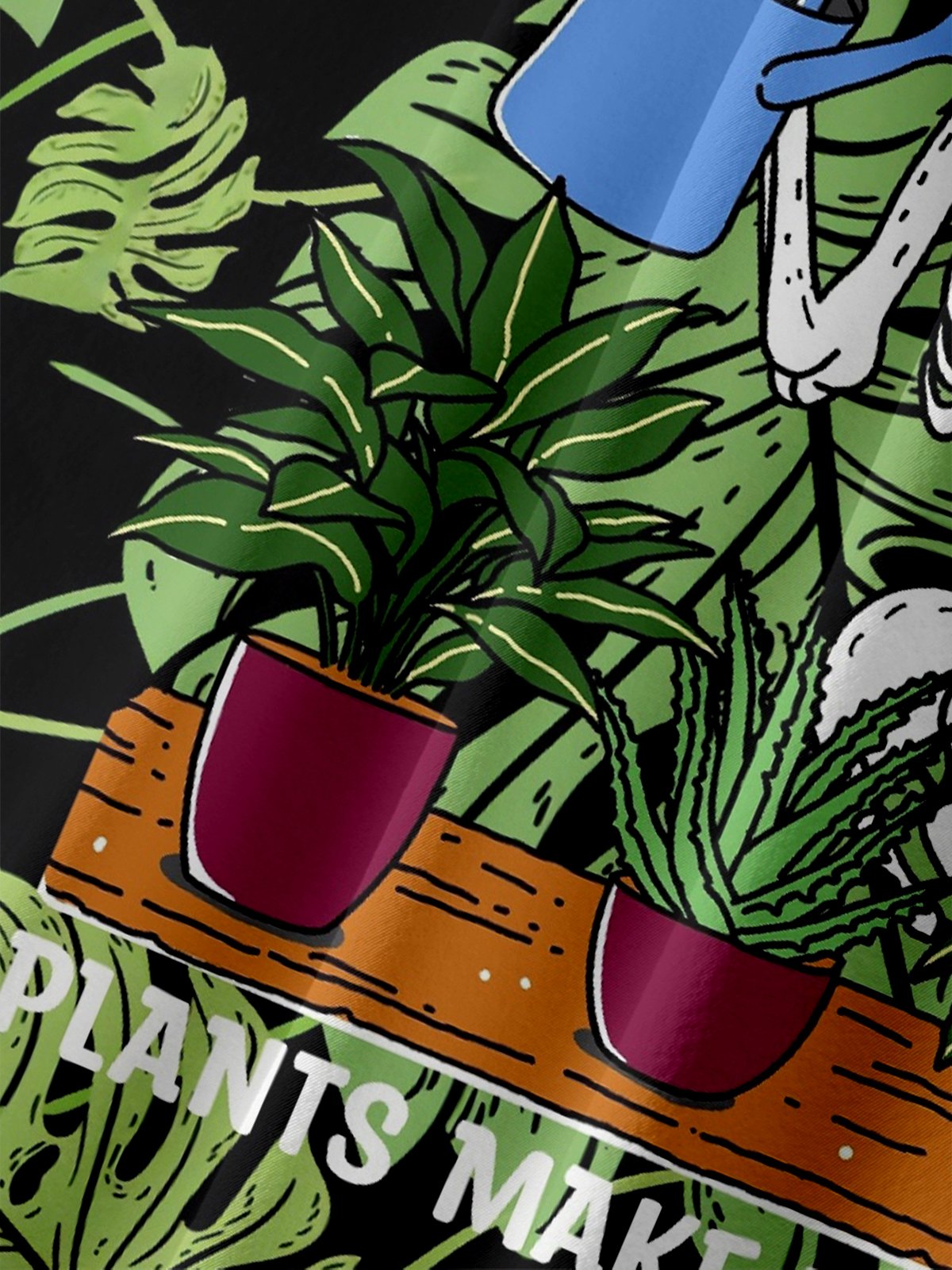 Hardaddy X Kimprut Imut Moisture-wicking Monstera Potted Plants Skull Chest Pocket Hawaiian Shirt