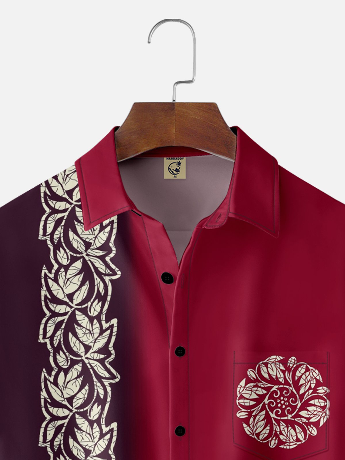 Moisture Wicking Floral Chest Pocket Bowling Shirt