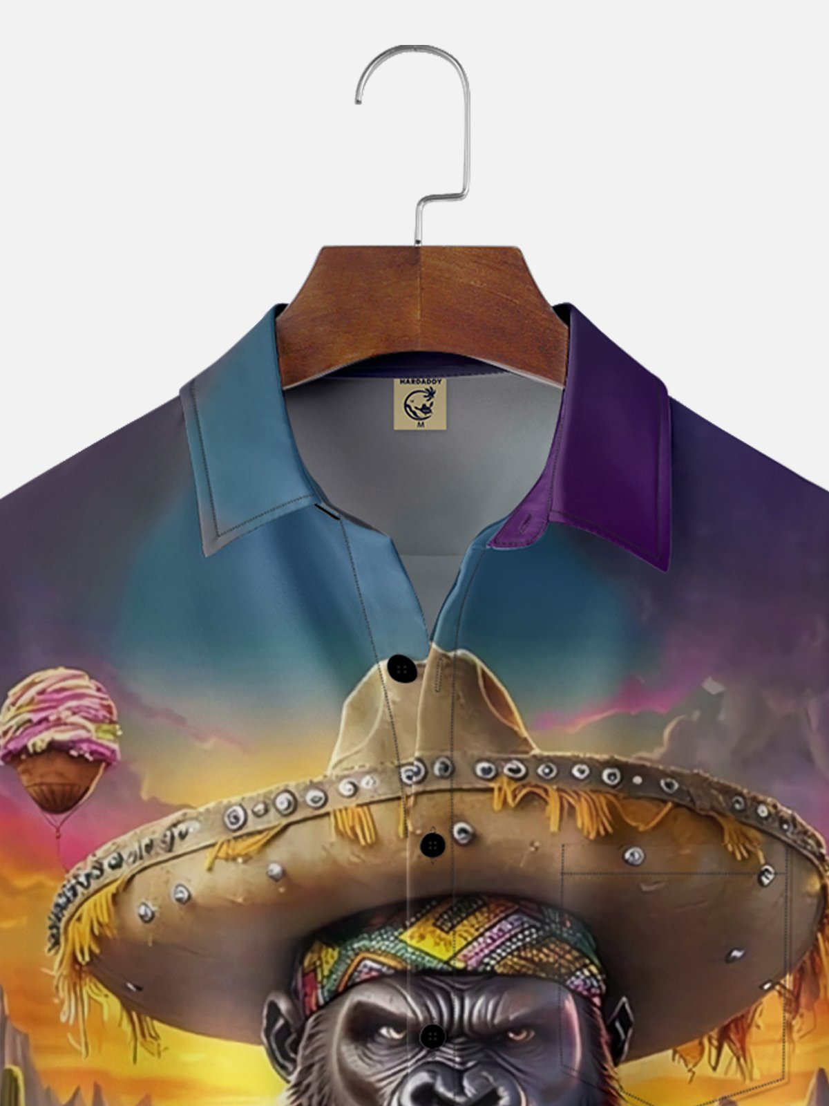 Moisture Wicking Hot Dog Festival Bigfoot Chest Pocket Hawaiian Shirt