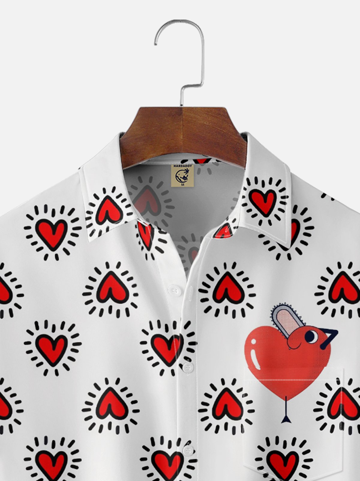Hardaddy X Contatoeoli Studio Moisture-wicking Heart Chest Pocket Hawaiian Shirt