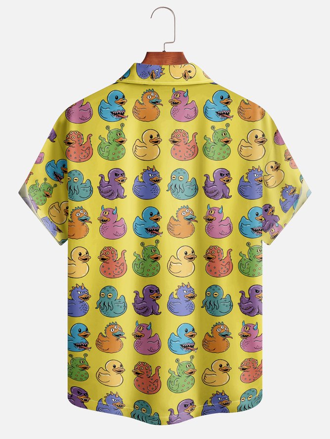 Hardaddy X Coffee Man Tall Size Moisture-wicking Ducks Aloha Camp Shirt