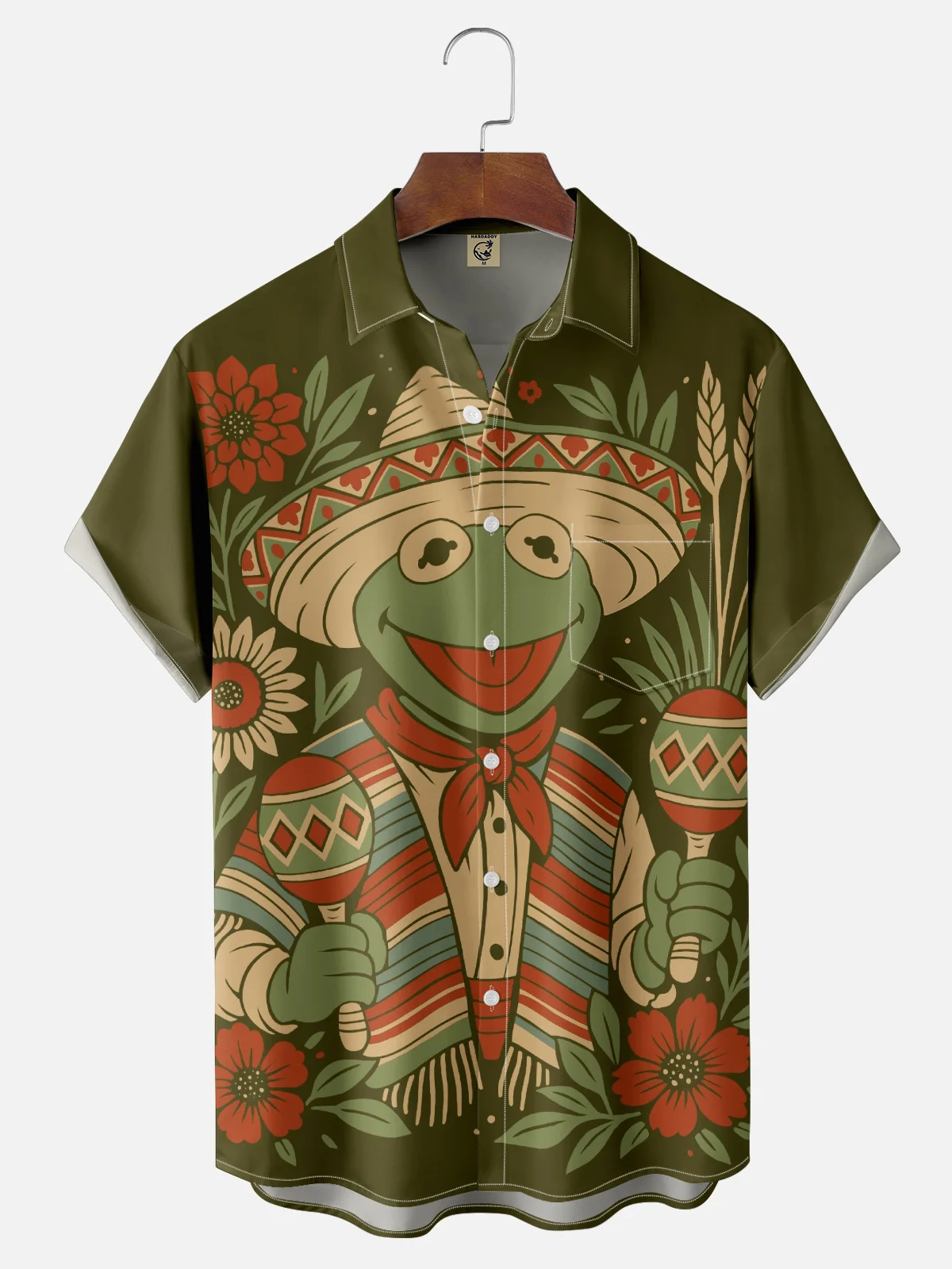 Hardaddy X Contatoeoli Studio Moisture-wicking Mexican Frog Chest Pocket Hawaiian Shirt