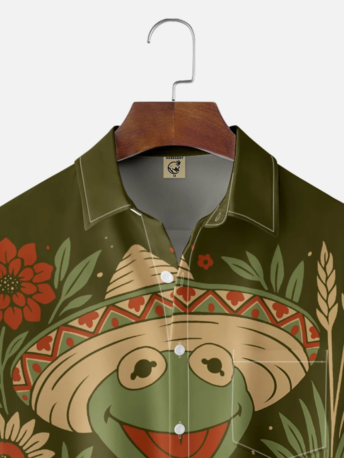 Hardaddy X Contatoeoli Studio Moisture-wicking Mexican Frog Chest Pocket Hawaiian Shirt