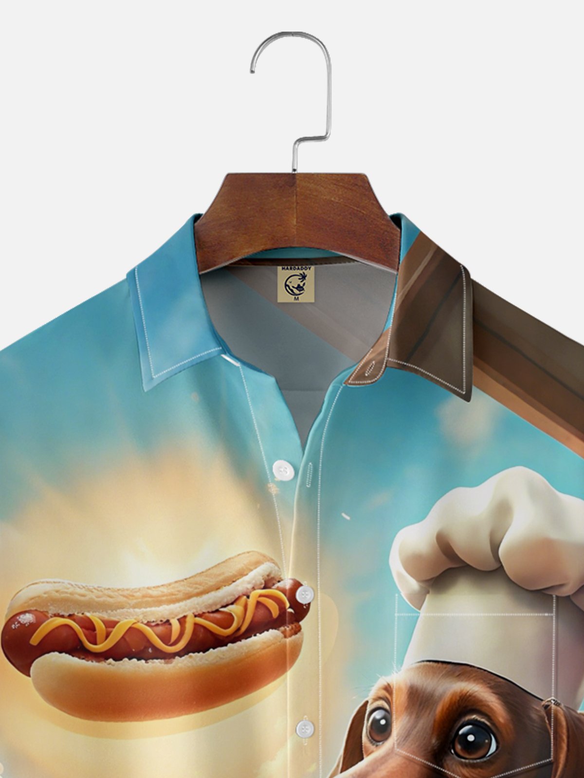 Moisture Wicking Dachshund Chef Chest Pocket Hawaiian Shirt