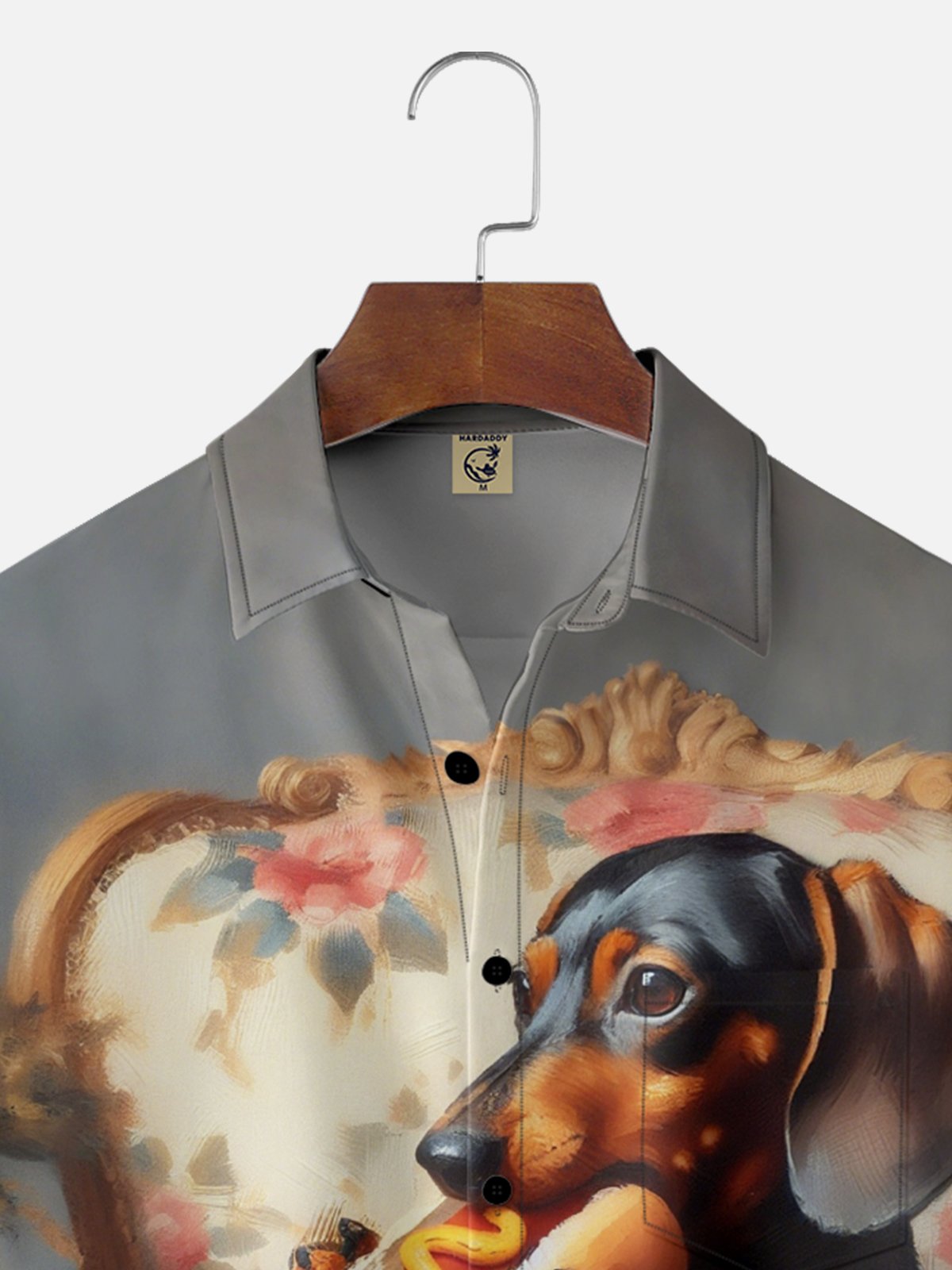 Moisture Wicking Eating Hot Dog Dachshund Chest Pocket Hawaiian Shirt