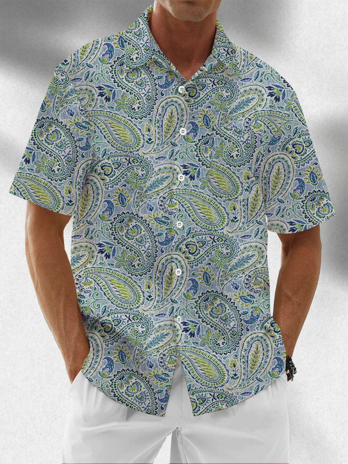 Moisture Wicking Vintage Botanical Cashew Flower Hawaiian Shirt