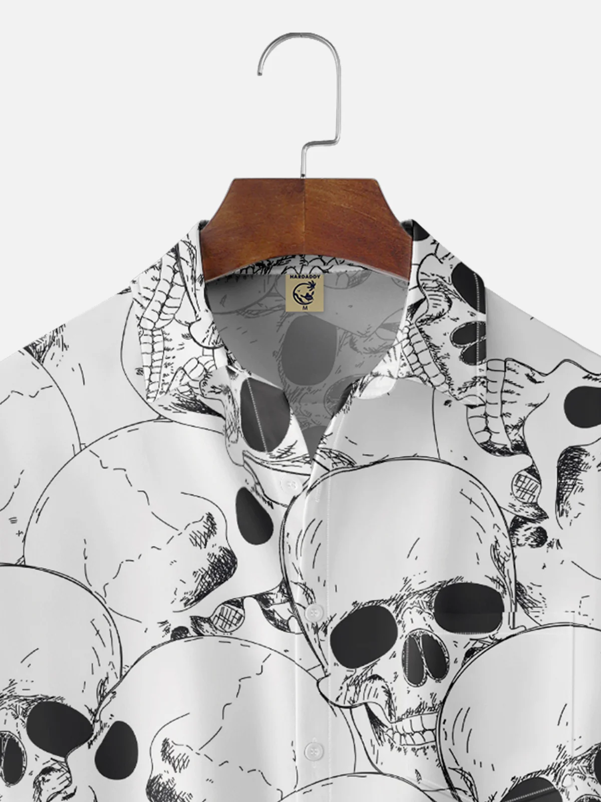 Hardaddy X Valentina Bjekovic Moisture-wicking Music Rock Skull Chest Pocket Casual Shirt