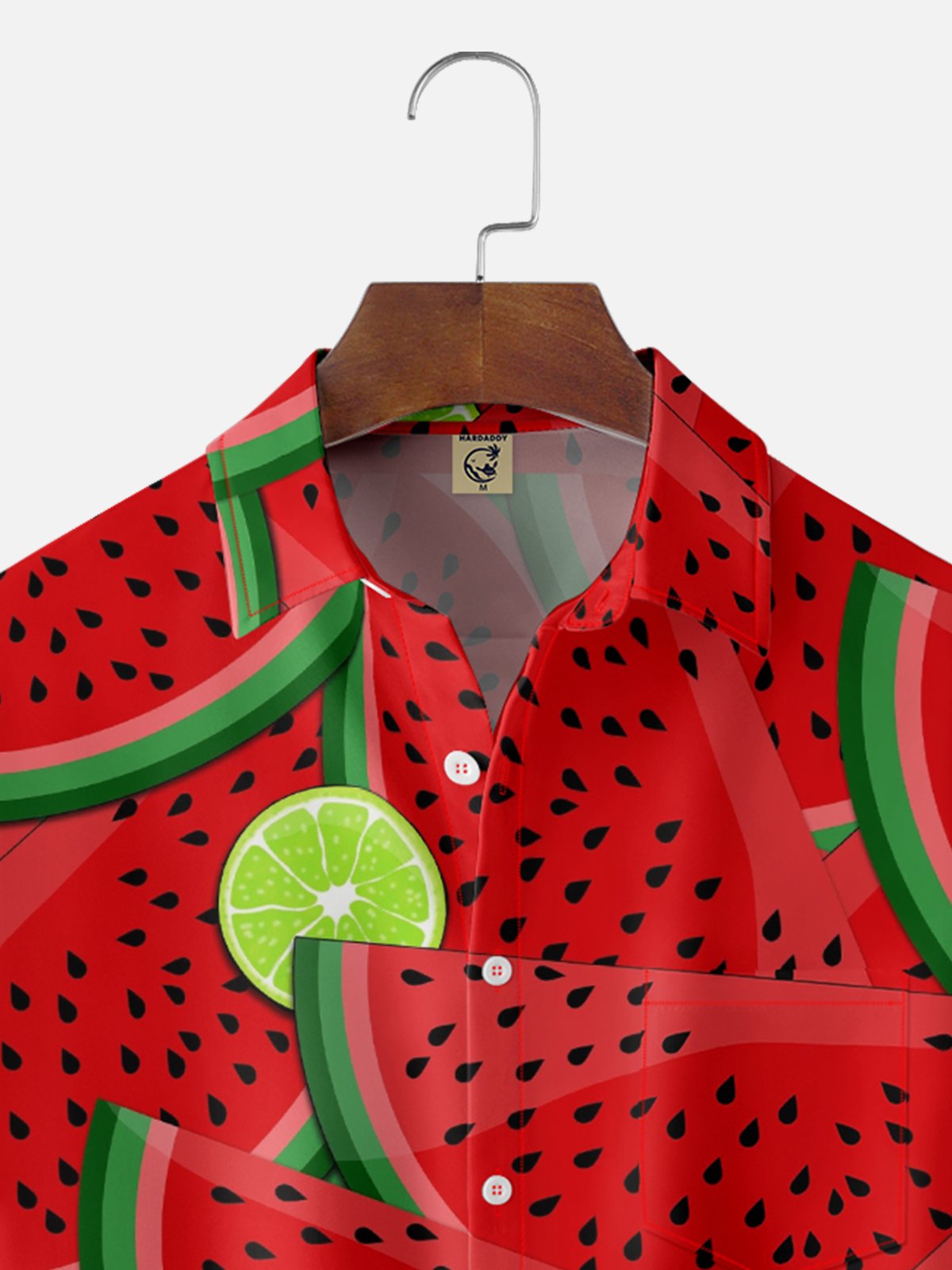 Hardaddy X Valentina Bjekovic Moisture-wicking Fruits Watermelon Lime Chest Pocket Casual Shirt