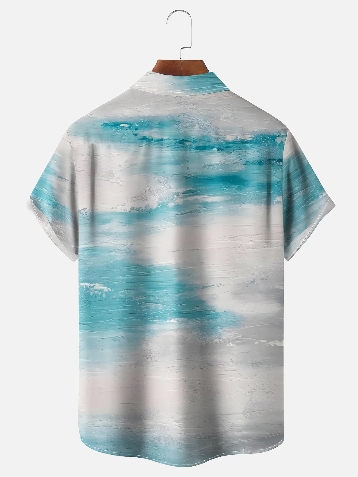 Moisture-wicking Coconut Tree Abstract Texture Chest Pocket Hawaiian Shirt