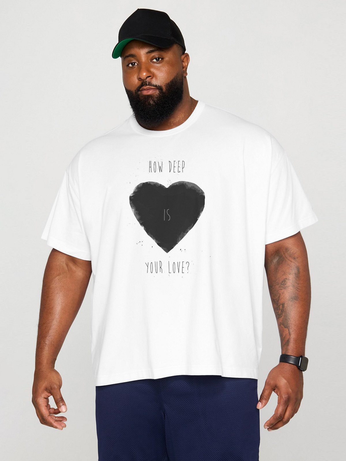 Hardaddy X Balazs Solti Men's Heart Short Sleeve T-shirt Graphic Tee