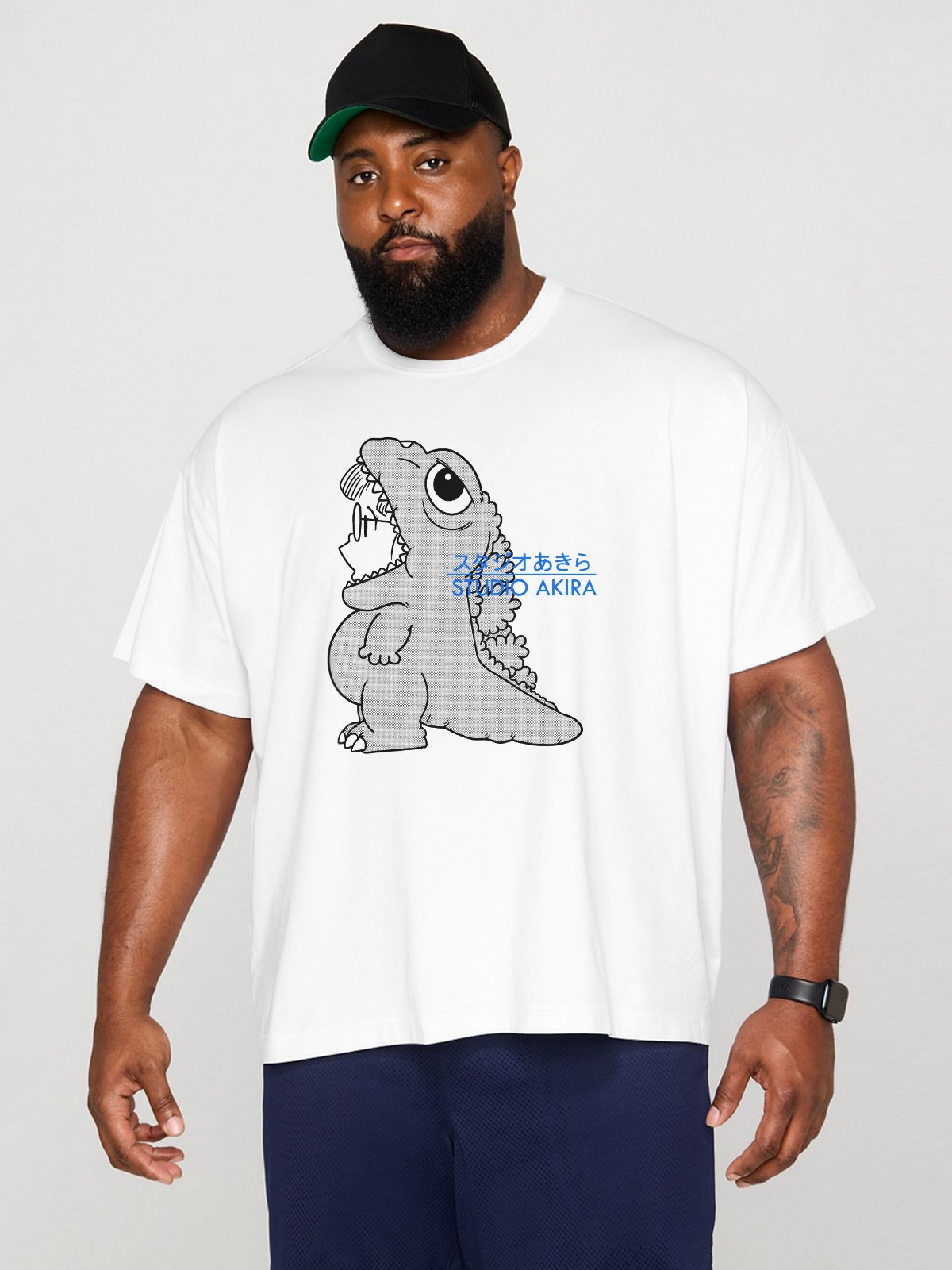 Hardaddy X Contatoeoli Studio Mens Japanese Dinosaur Short Sleeve T-shirt Graphic Tee