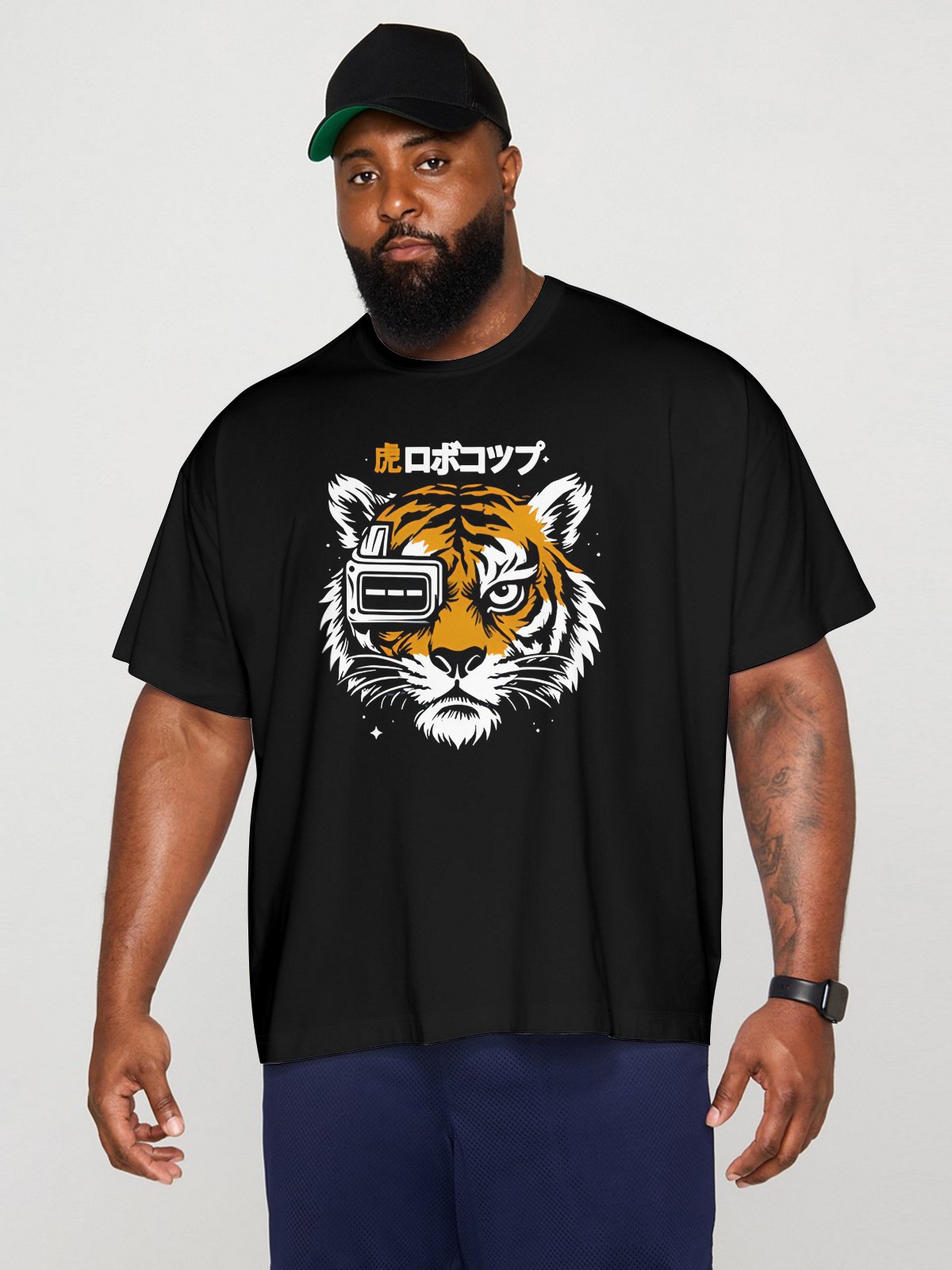 Hardaddy X Contatoeoli Studio Mens Japanese Tiger Short Sleeve T-shirt Graphic Tee