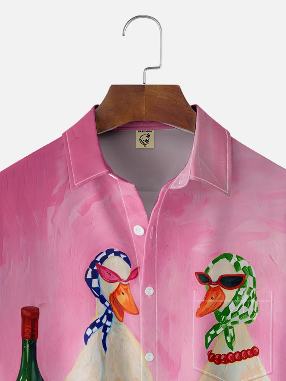 Moisture-wicking Animal Wine Funny Chest Pocket Hawaiian Shirt
