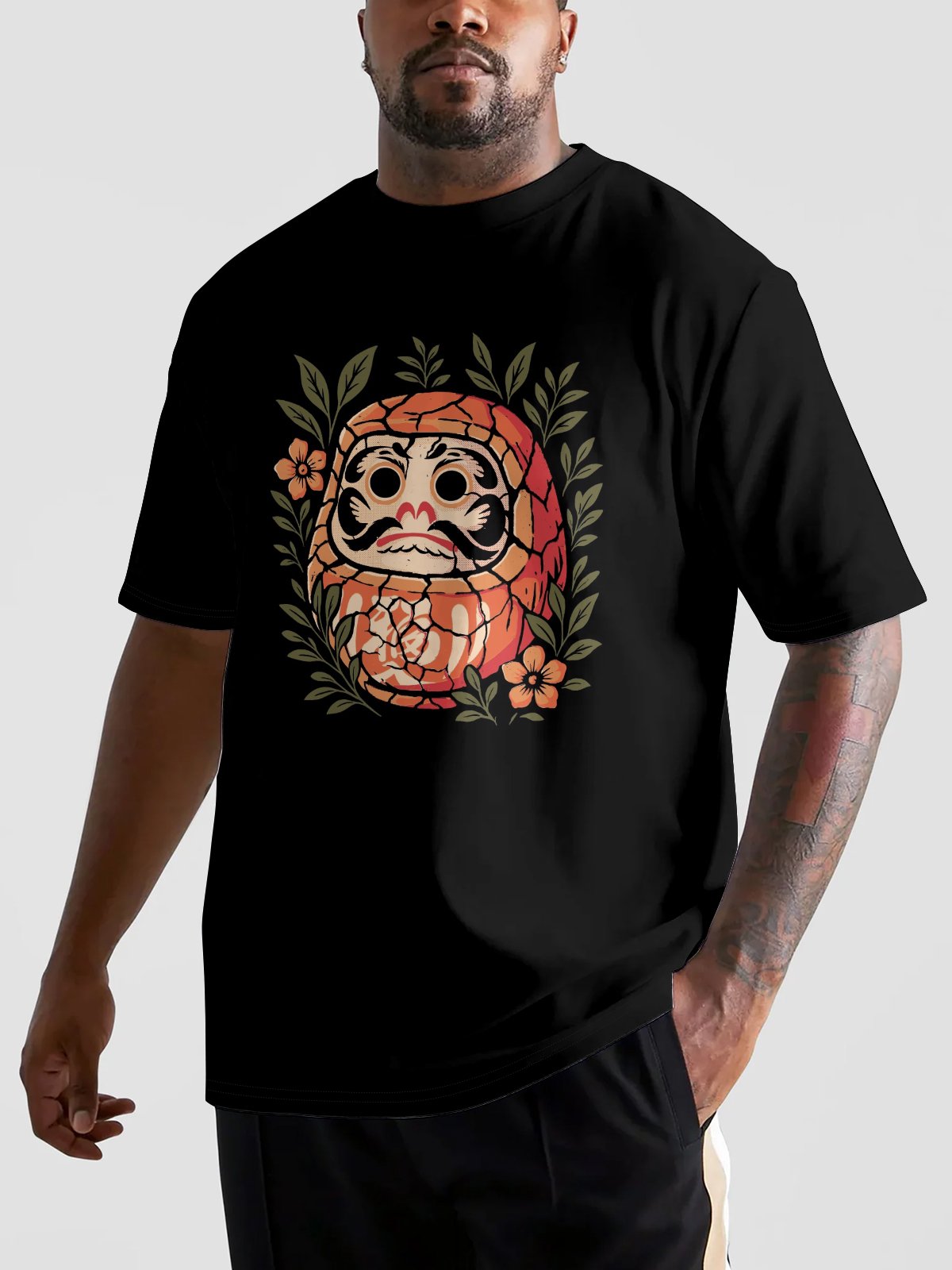 Hardaddy X Contatoeoli Studio Mens Japanese Fortune Ornaments Short Sleeve T-shirt Graphic Tee