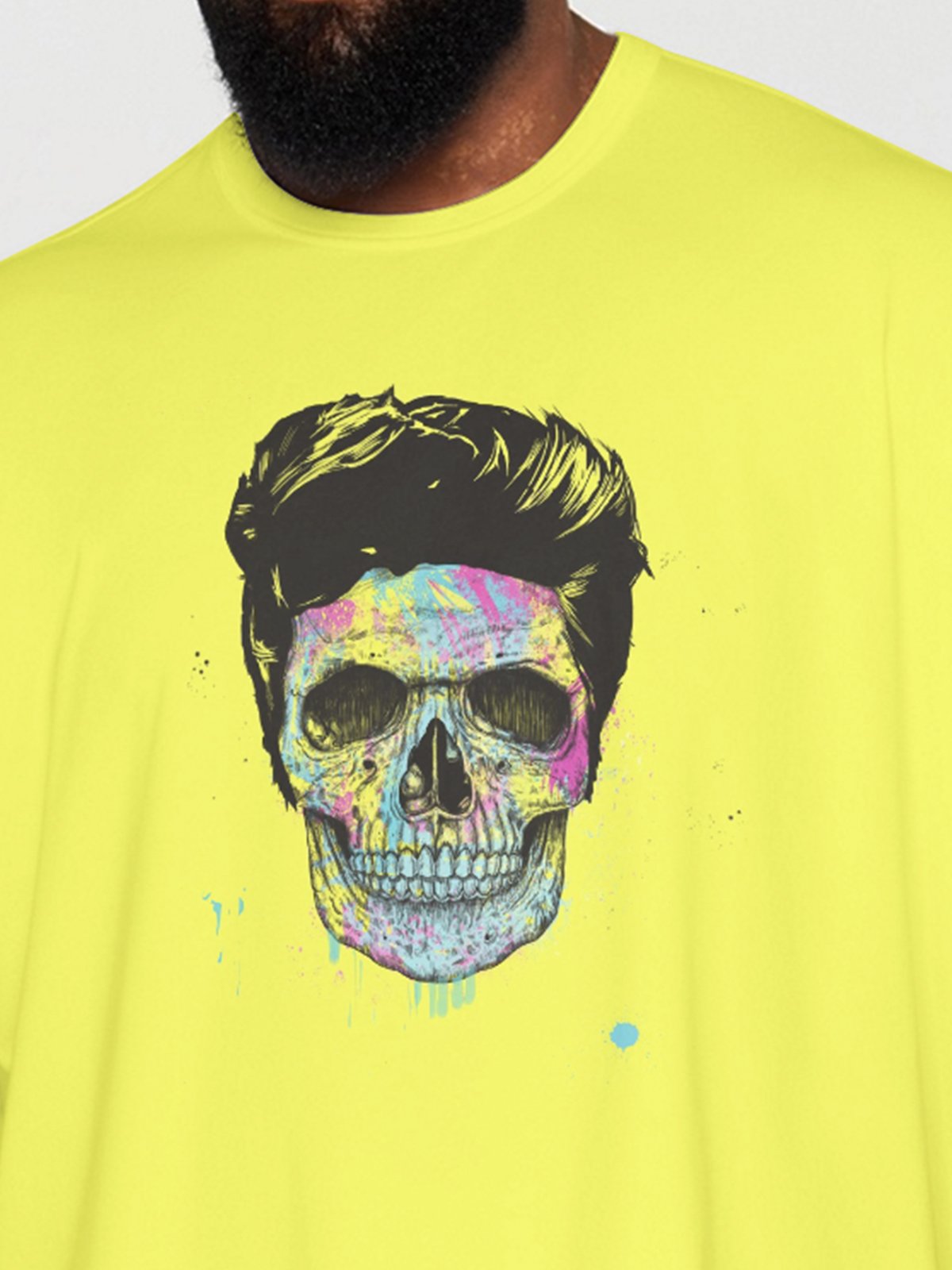 Hardaddy X Balazs Solti Men's Music Rock Skull Short Sleeve T-shirt Graphic Tee