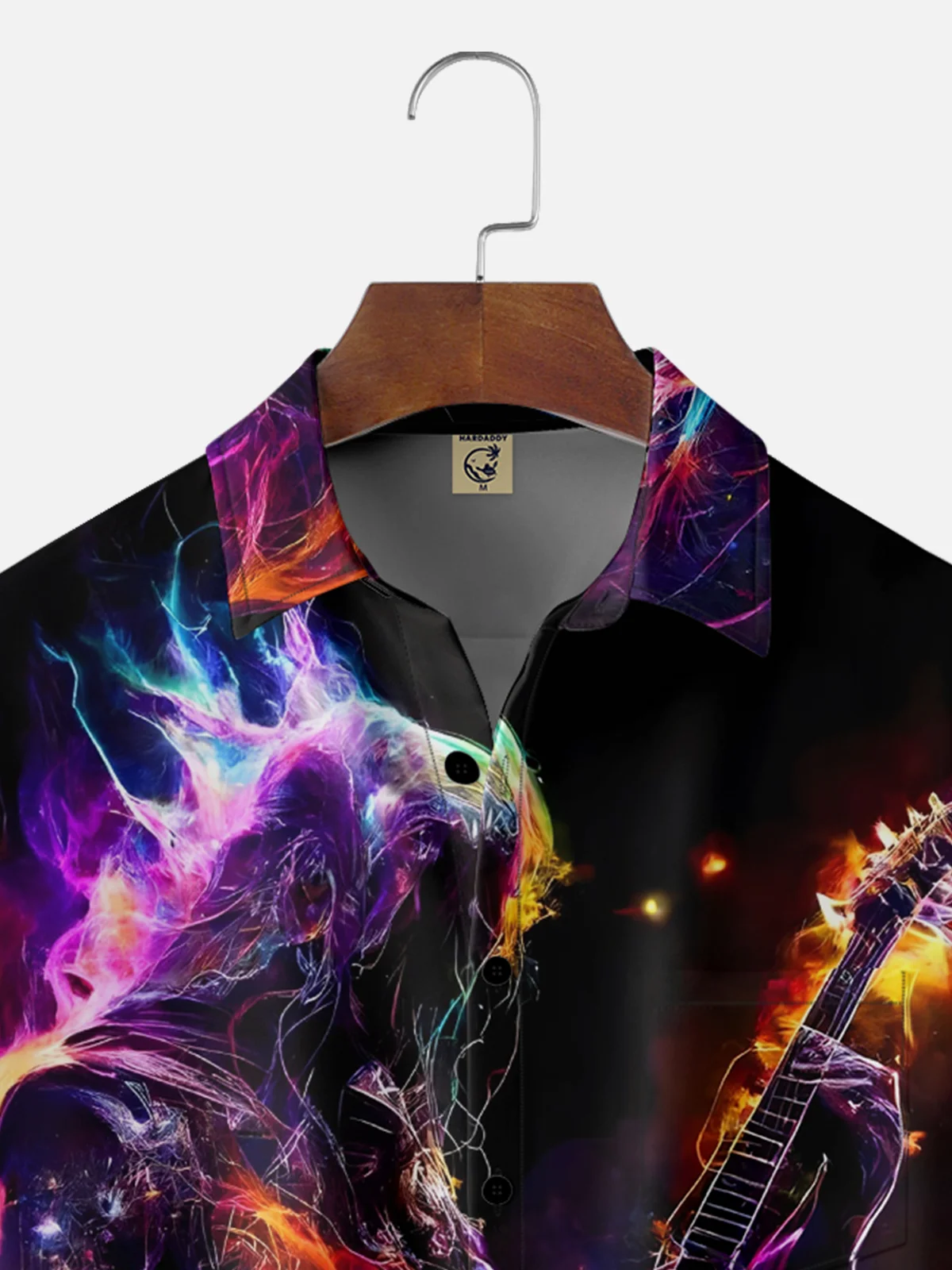 Moisture-wicking Hard Rock Music Chest Pocket Casual Shirt