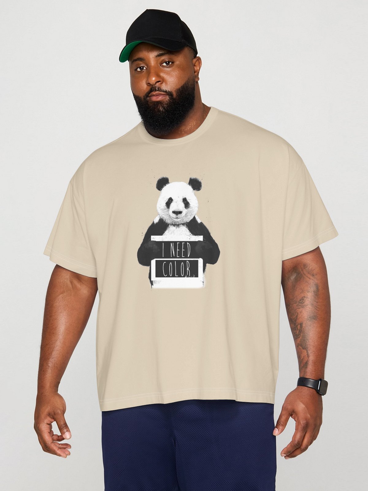 Hardaddy X Balazs Solti Men's Panda Short Sleeve T-shirt Graphic Tee