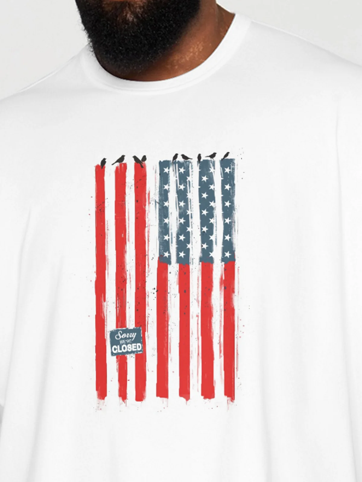 Hardaddy X Balazs Solti Men's American Flag Short Sleeve T-shirt Graphic Tee