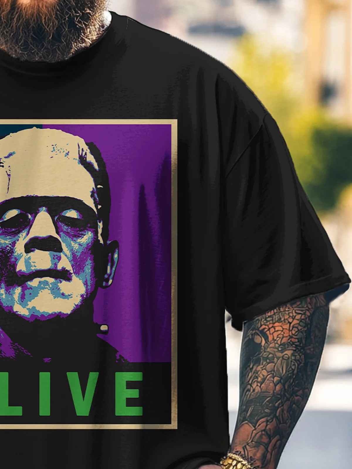 Hardaddy x Valentina Bjekovic Big Size Men's Funny Characters Illustration Multicolor Loose T-shirt