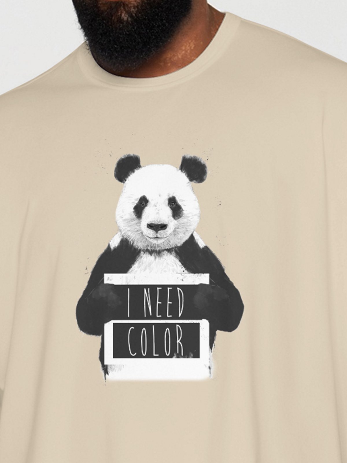 Hardaddy X Balazs Solti Men's Panda Short Sleeve T-shirt Graphic Tee