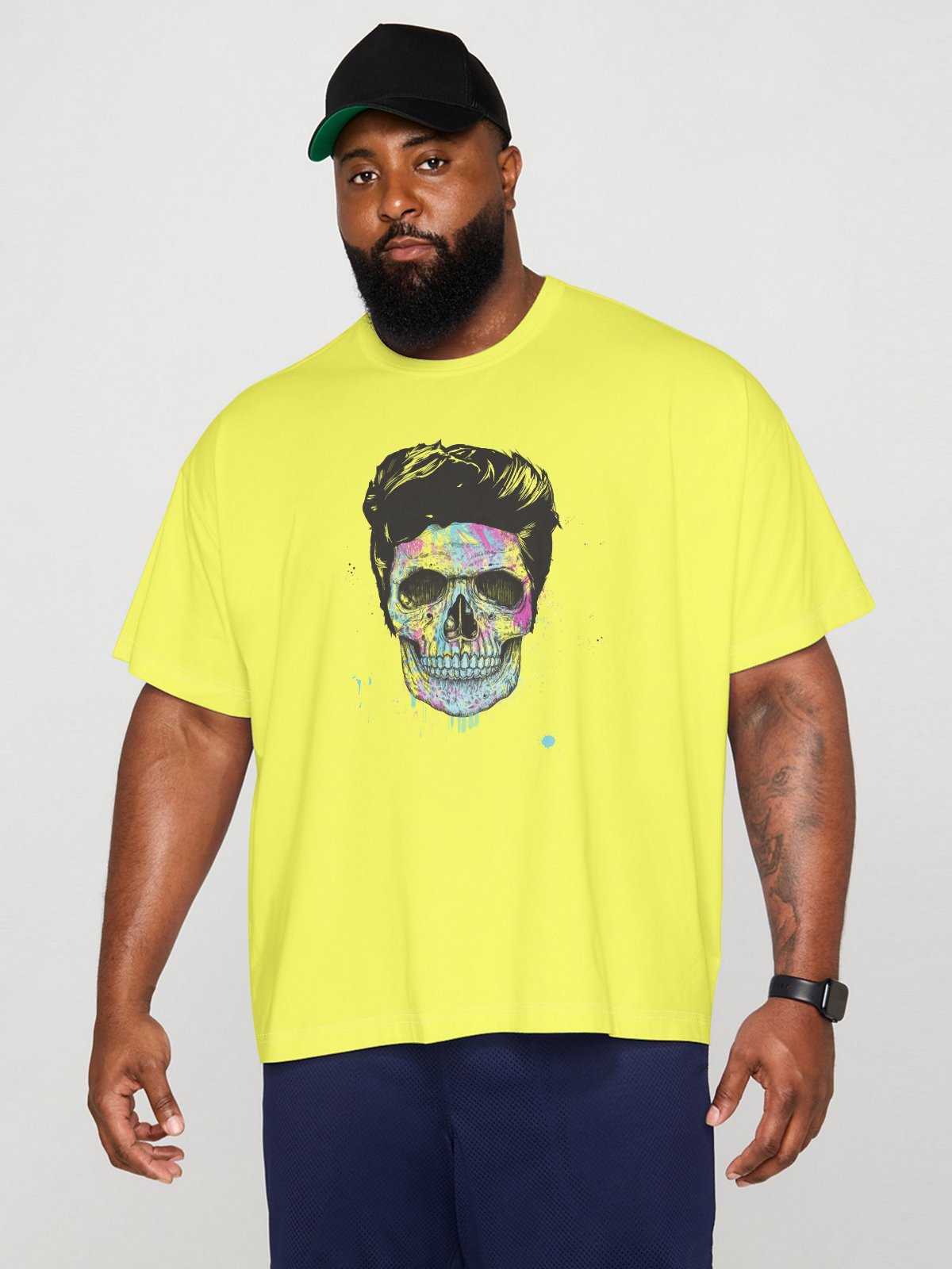 Hardaddy X Balazs Solti Men's Music Rock Skull Short Sleeve T-shirt Graphic Tee