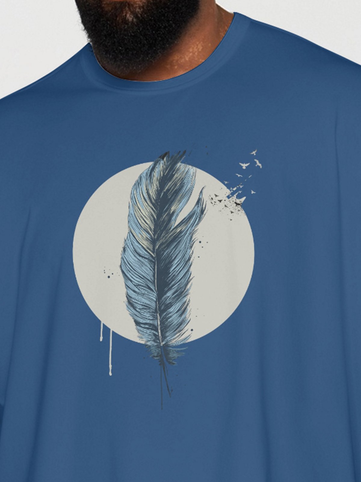 Hardaddy X Balazs Solti Men's Feather Short Sleeve T-shirt Graphic Tee