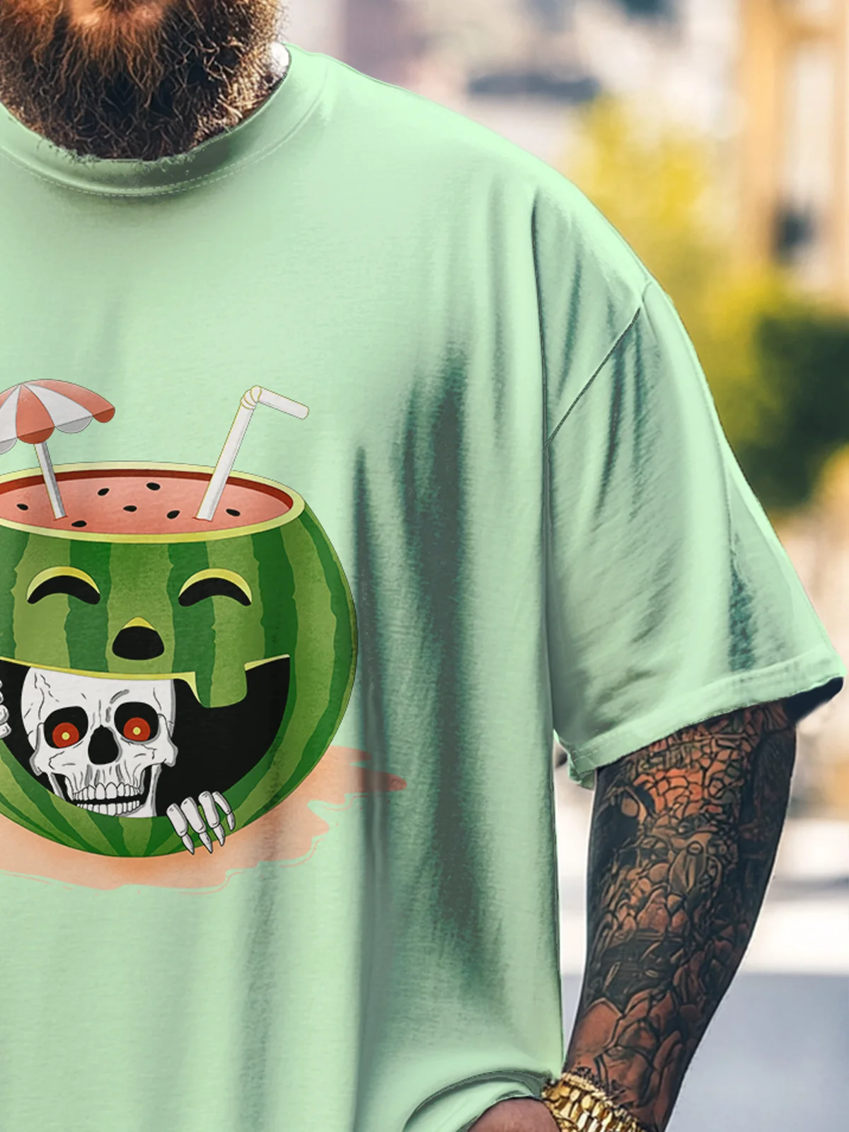Hardaddy x Kimprut Imut Big Size Men's Fun Summer Halloween Multicolor Loose T-shirt