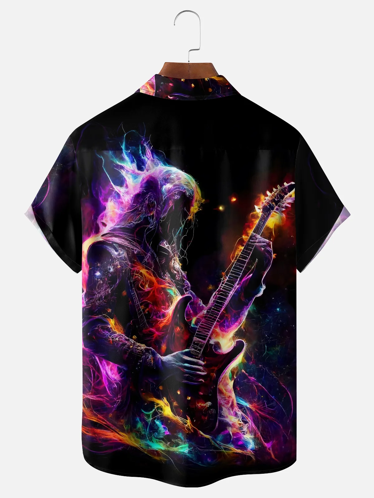 Moisture-wicking Hard Rock Music Chest Pocket Casual Shirt