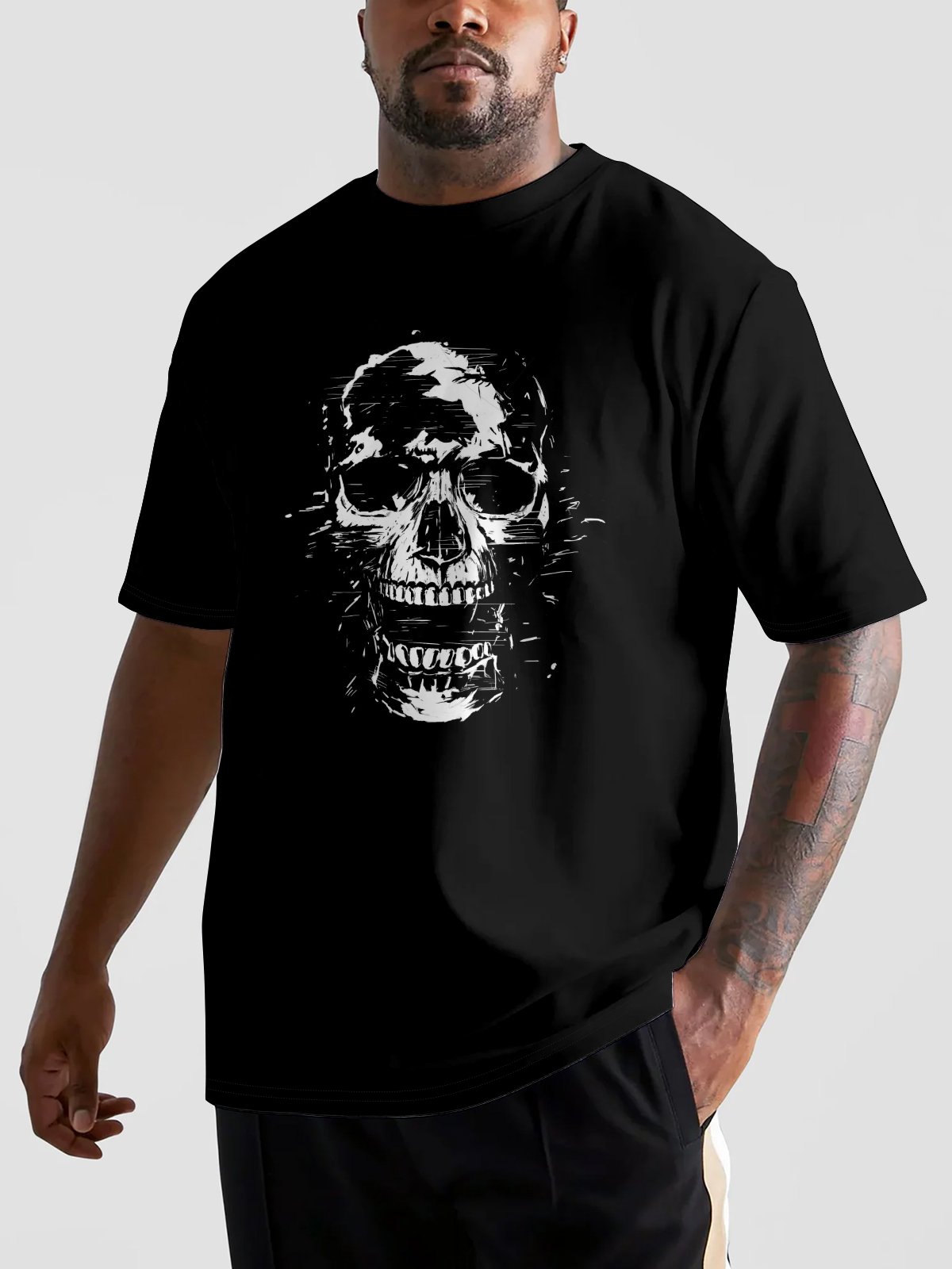 Hardaddy X Balazs Solti Men's Skull Short Sleeve T-shirt Graphic Tee
